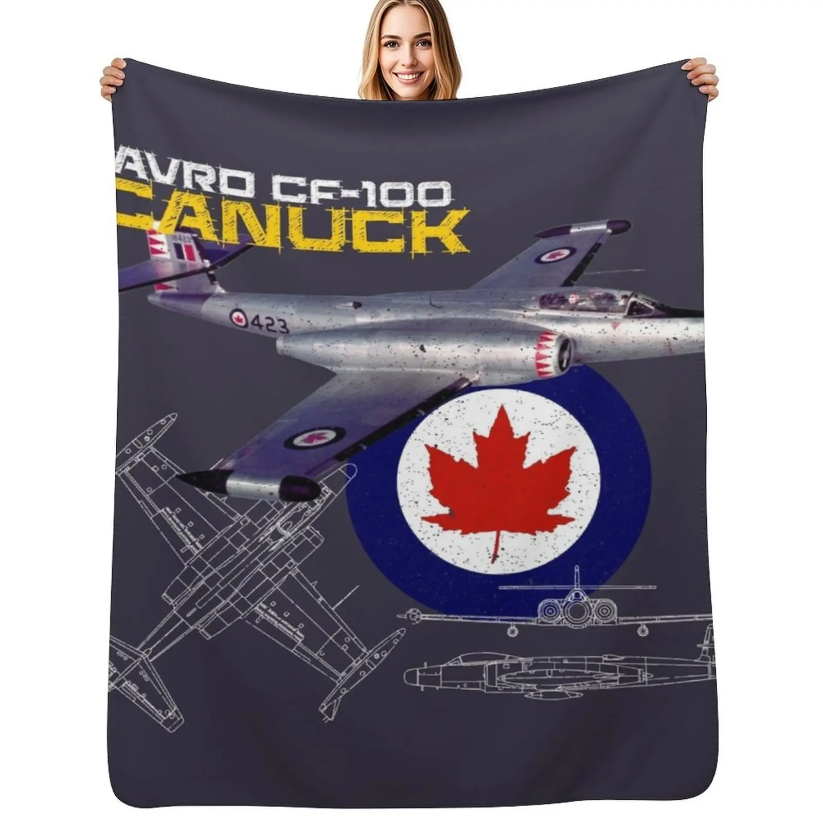 Manta suave y cómoda para leer y ver televisión, diseño Avro CF-100 Canuck de Canadá