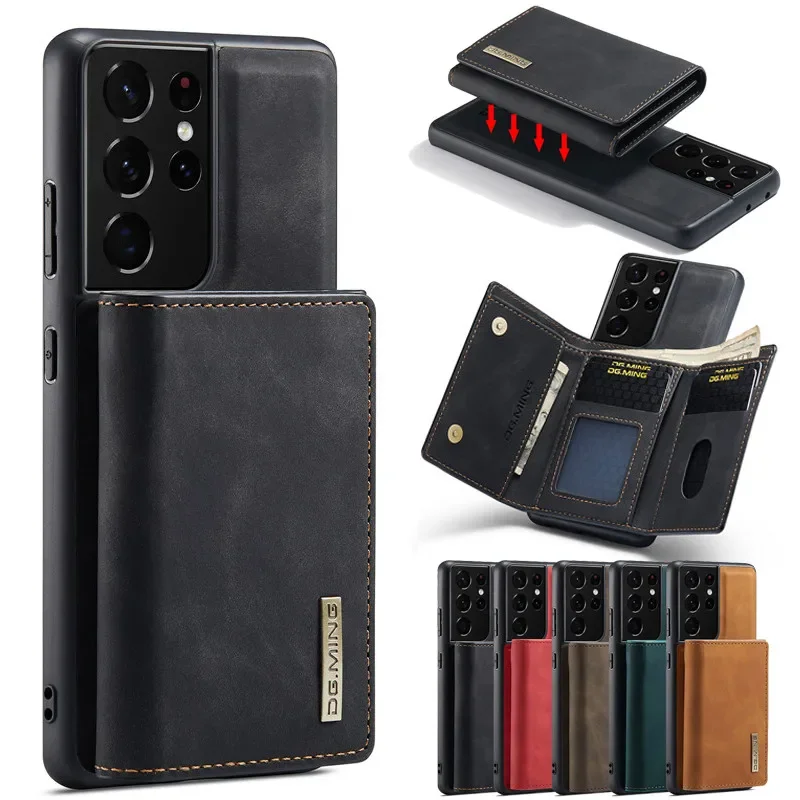 Flip Leather Phone Case For Samsung Galaxy S24 Ultra S23 S22 S21 FE S20 Plus A33 A53 A14 A24 A34 A54Magnetic Wallet Card Cover