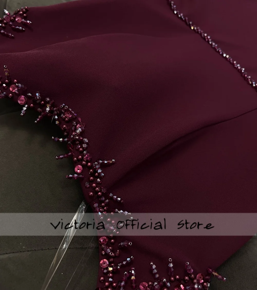 Vestido de noche Peplum de terciopelo verde mexicano burdeos con tren blanco, espagueti de lujo con cuentas, fiesta de boda de Dubái personalizada para mujer