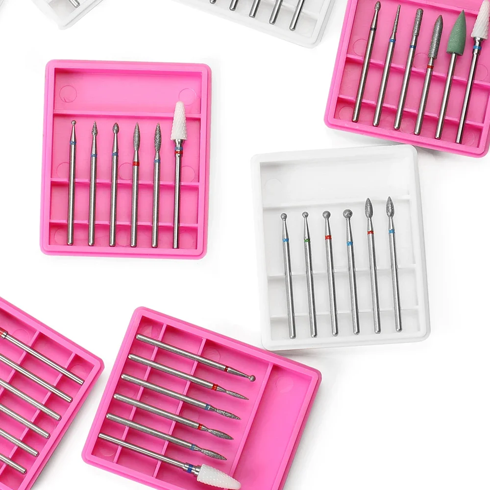 6 قطعة/الوحدة السيراميك الماس قاطعة المطحنة ل مانيكير مسمار الحفر آلة كهربائية اكسسوارات بت مجموعة لدغ باديكير أدوات الرسم #6