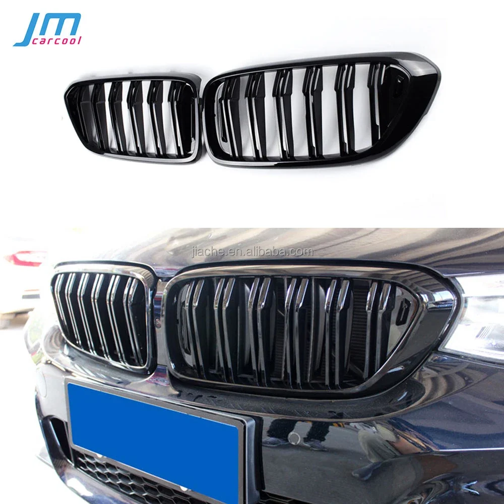 

2PCS ABS Front Racing Grill Kidney Double Slat Grille Mesh Covers for 6 Series GT G32 630i 2018-2019 Car Styling