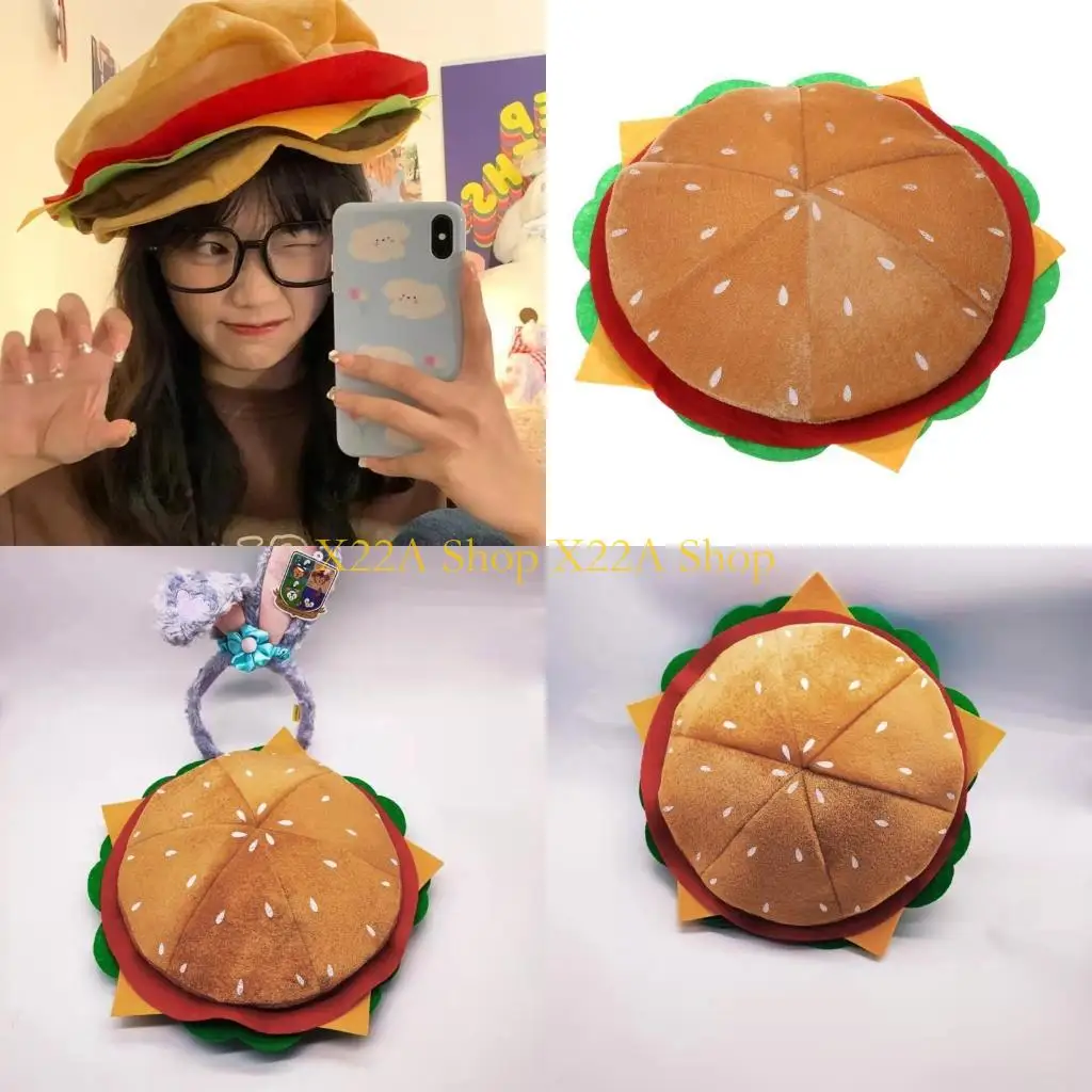 

Unique Hamburger Funny Halloween Hat Personality Carnival Party Easter Party Cap