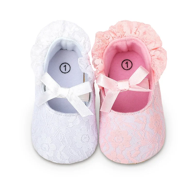 

Autumn Spring Newborn Girls Floral Baby Shoes 0-18 Months Toddler Comfortable Soft Bottom Lace Bowknot Prewalkers