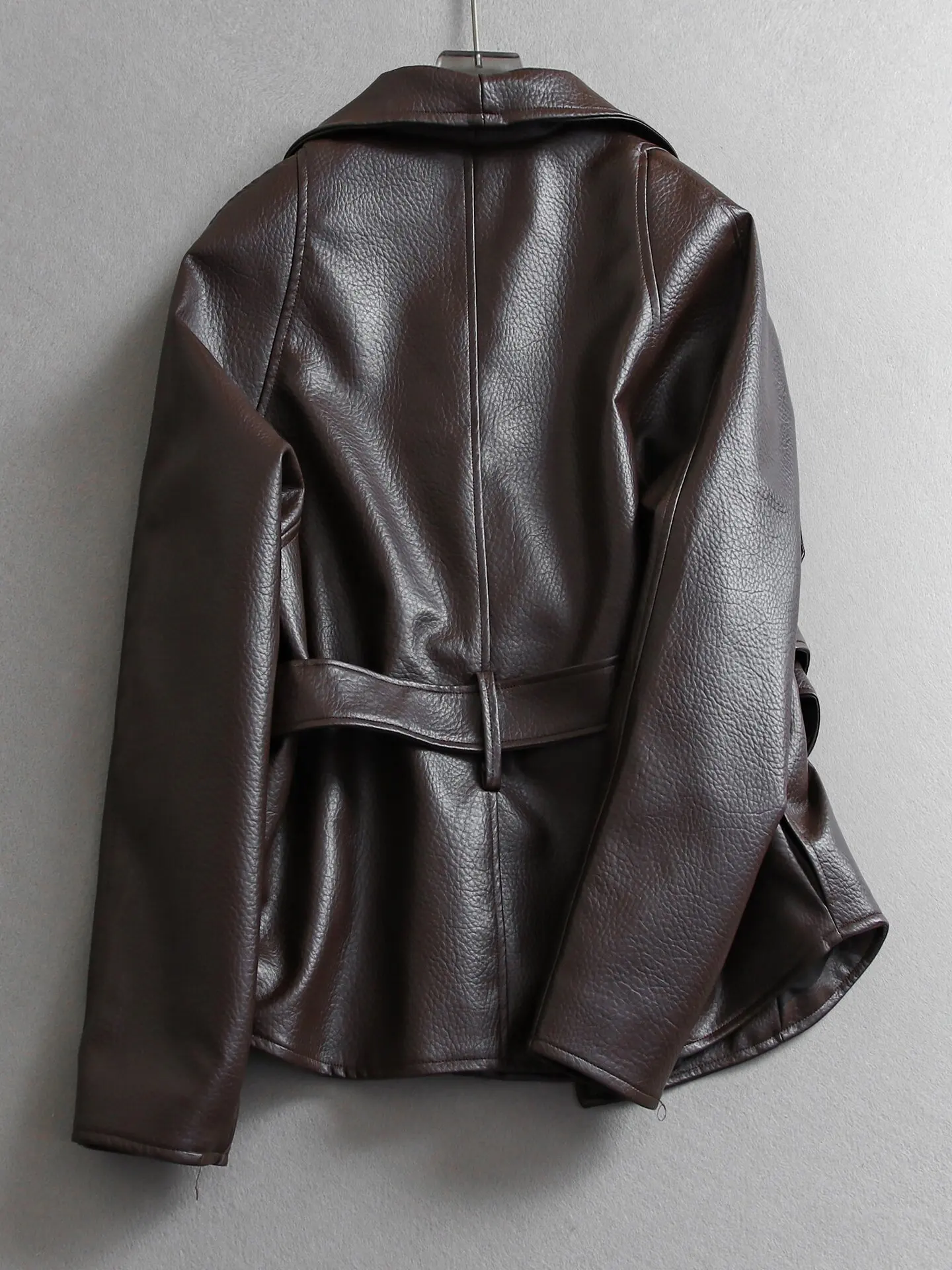 Faux Leather Chic Jackets For Woman New Arrival Cropped Oversize Bomber Jacket Zip-Up Long Sleeve Coats Motorcycle 2026Outerwear