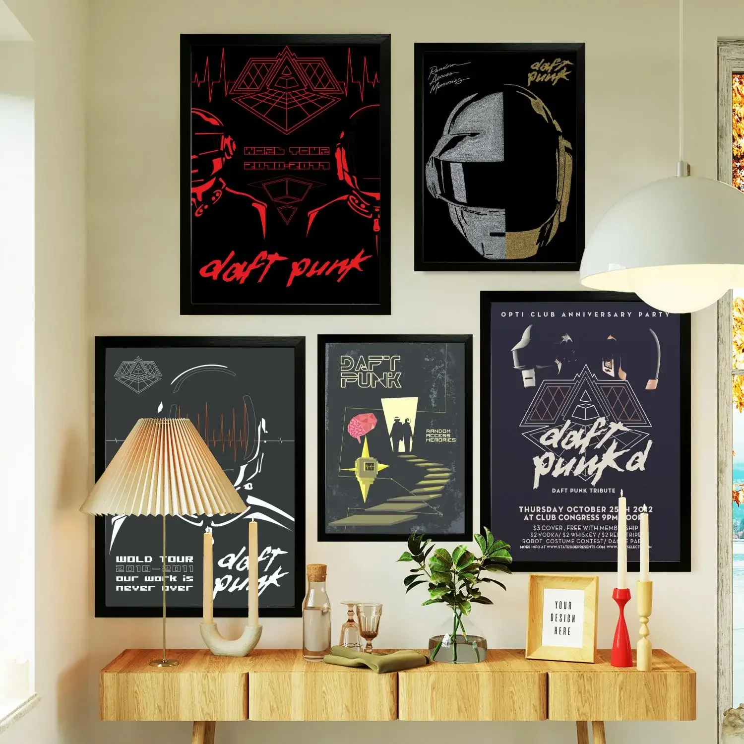 daft punk Poster Prints Wall Art Canvas Painting Poster For Modern Family Living Room Home Decor