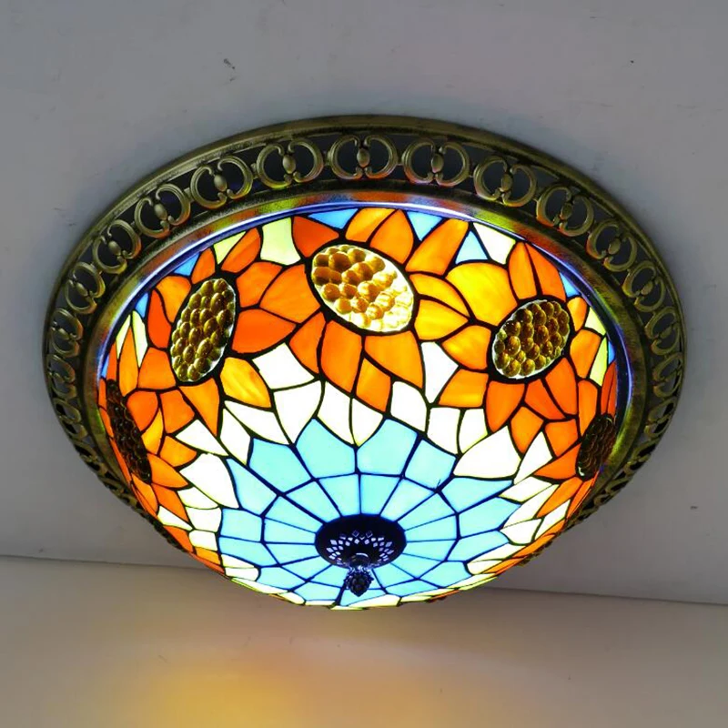 Art Deco Ceiling Lighting Tiffany Lamps Retro Turkish Ceiling Lights Vintage Ceiling Hanging Lamps for Living Room Bedroom Lamp