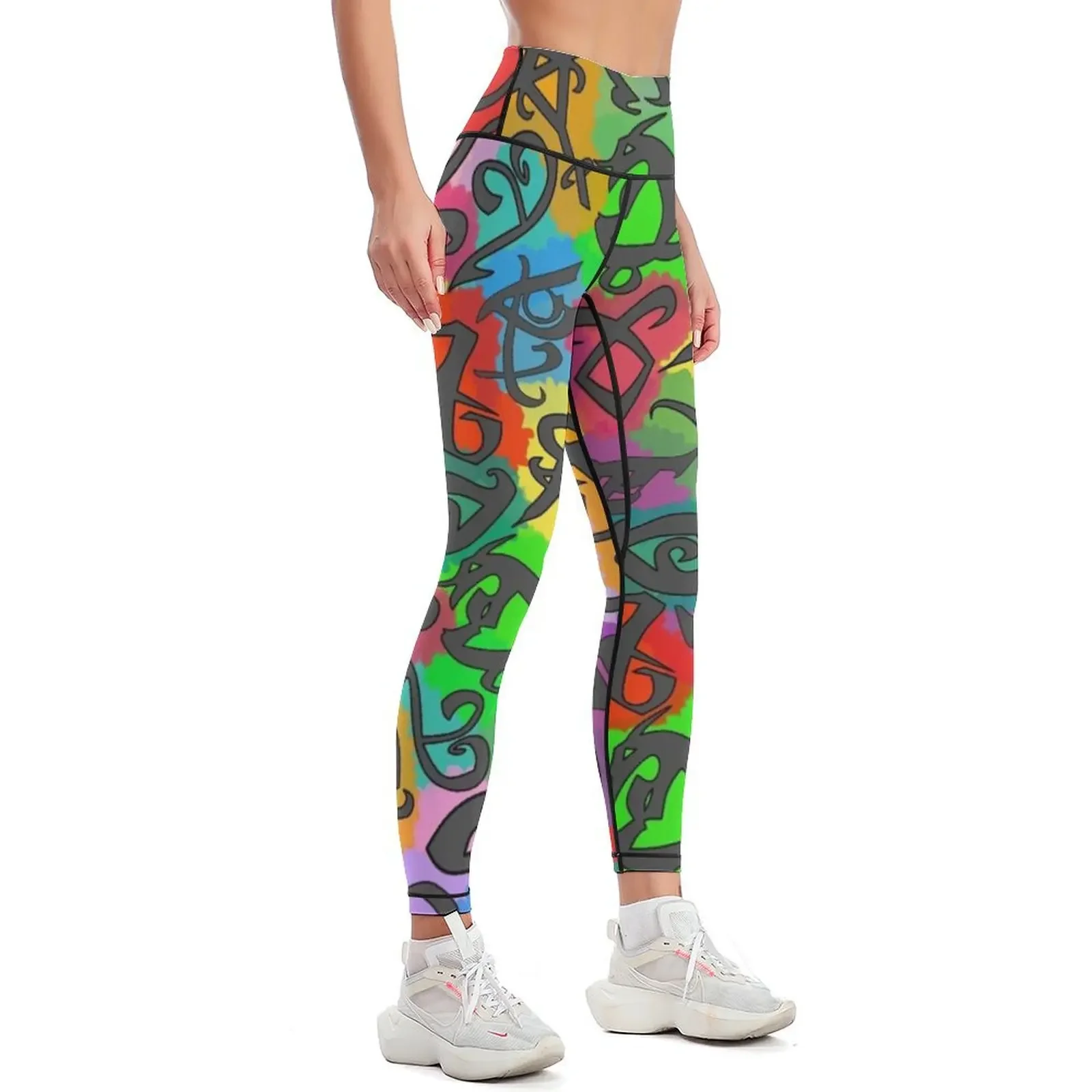 Colour splash runes Leggings Women's gym sports woman gym Womens Leggings