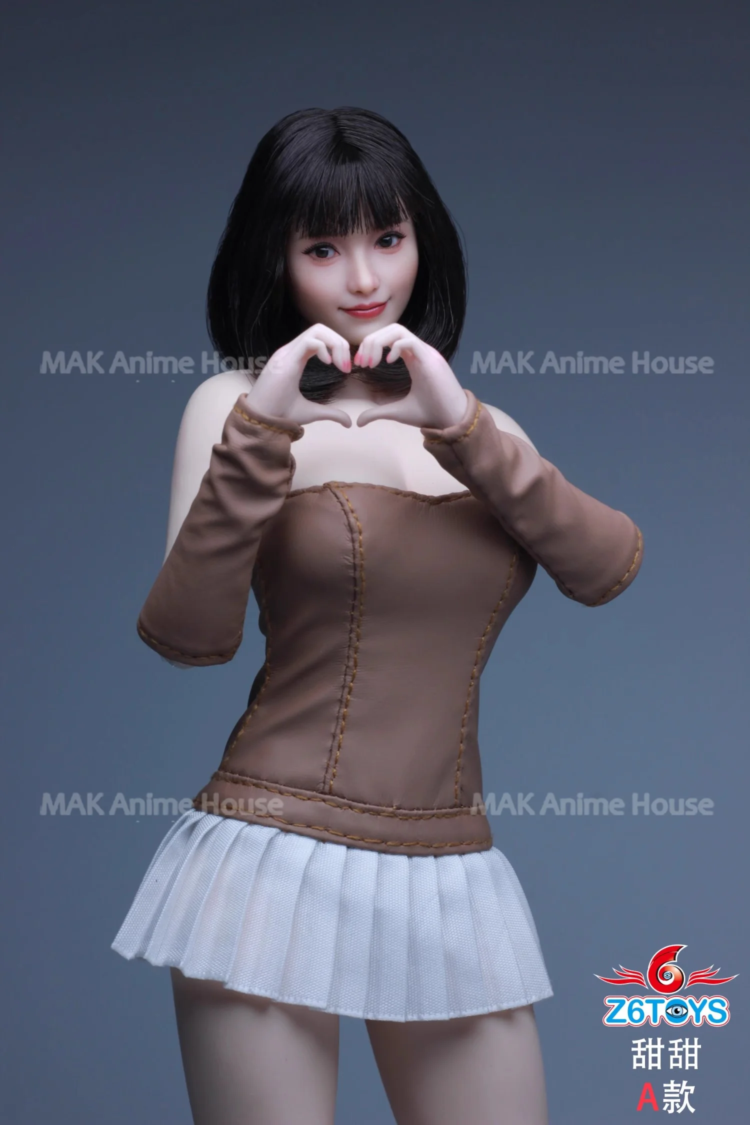 Z6TOYS ZC021 1/6 مقياس الآسيوية الحلو ابتسامة فتاة المنقولة عيون رئيس نحت نموذج صالح 12 ''أنثى الجندي عمل الشكل الجسم #6