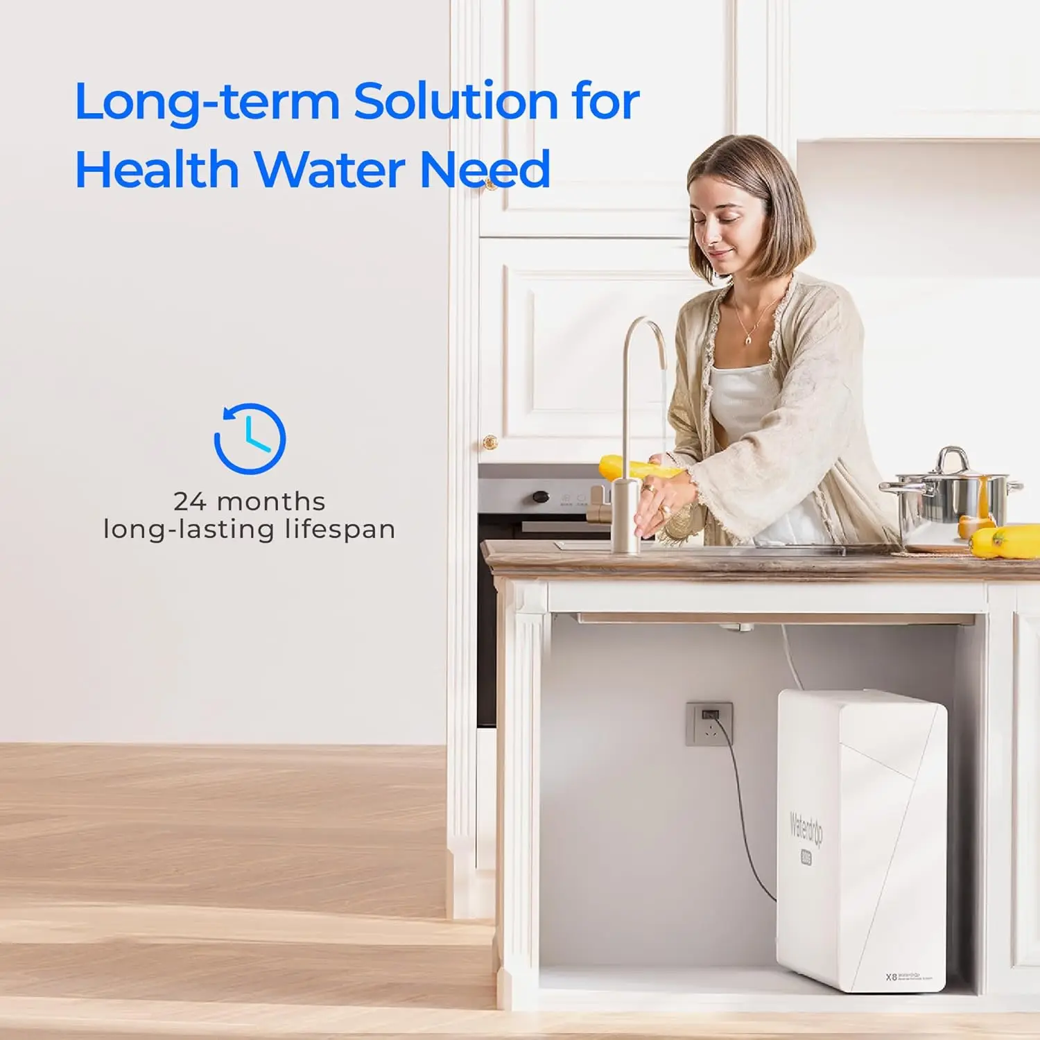 Waterdrop WD-X8-F3 Filter, Replacement for WD-X8-Alkaline & WD-X8-Basic & WD-X8-PRO 800 GPD Reverse Osmosis System,  Reduce PFAS