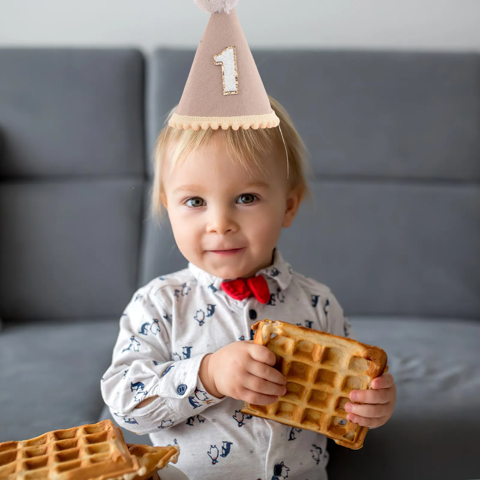 

2Pcs Felt Baby Crown Hat Birthday Party Headwear Girls Toddler Handmade Decorative Photo Prop First Birthday Hat