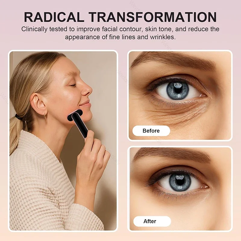 جديد 7 ألوان ضوء الجمال العصا الساخن ضغط العلاج بالضوء الأحمر للوجه الرقبة EMS مكركرنت جهاز الوجه الاهتزاز العين مدلك