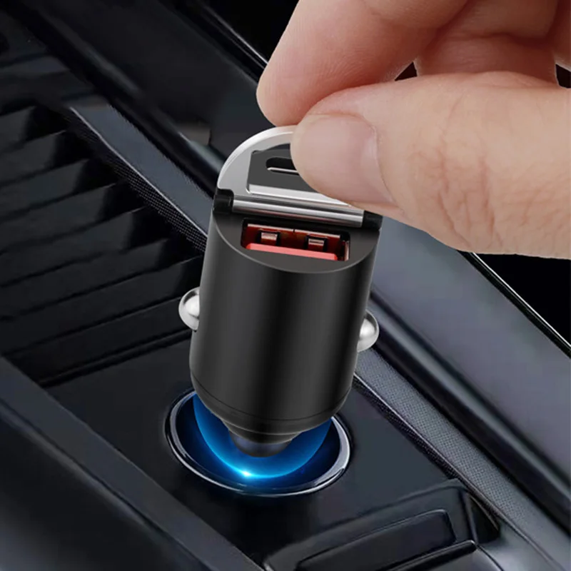 Invisible car charger 70W 2 Ports Car Charger Quick Charge 3.0 Dual USB Adapter Fast Charging For iPhone Phone Car-Charger