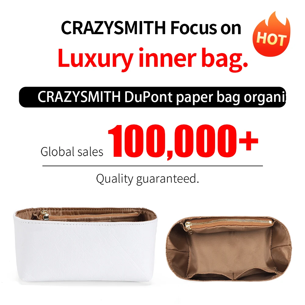 CRAZYSMITH Bag Organizer Insert for LV nice nano nice mini Handbag Makeup Storage Waterproof Inner Bag Crossbody Accessories