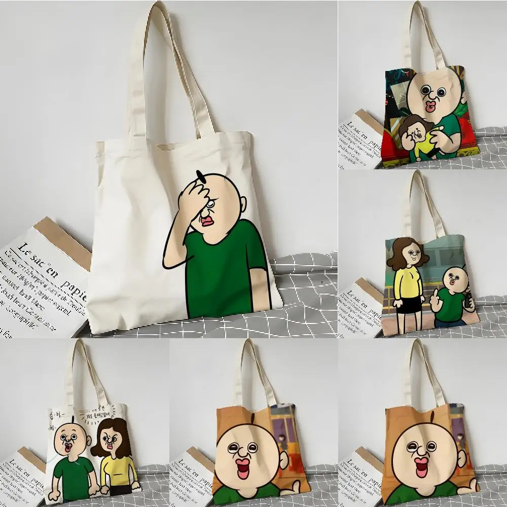 Internet MEME B-Bbangbbang's diary Storage Bags Reusable Large Capacity Shopping Bag for Daily Use Grocery Travel & Work