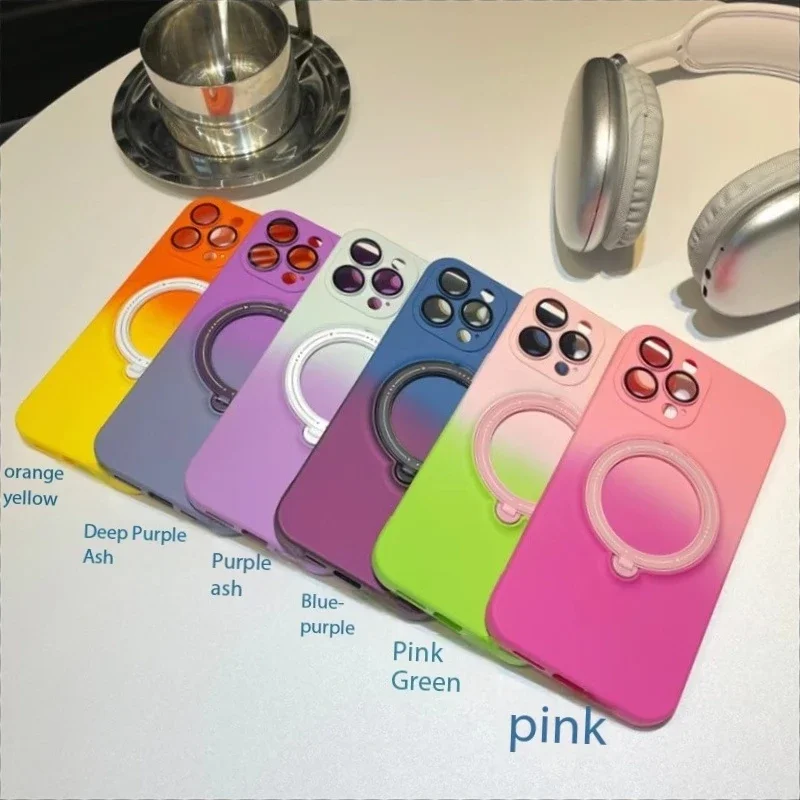 Magnetic Stand Liquid Silicone For IPhone 15 Pro Max Luxury Magsafe Phone Case For IPhone 11 12 13 14 16 Plus Protective Cover