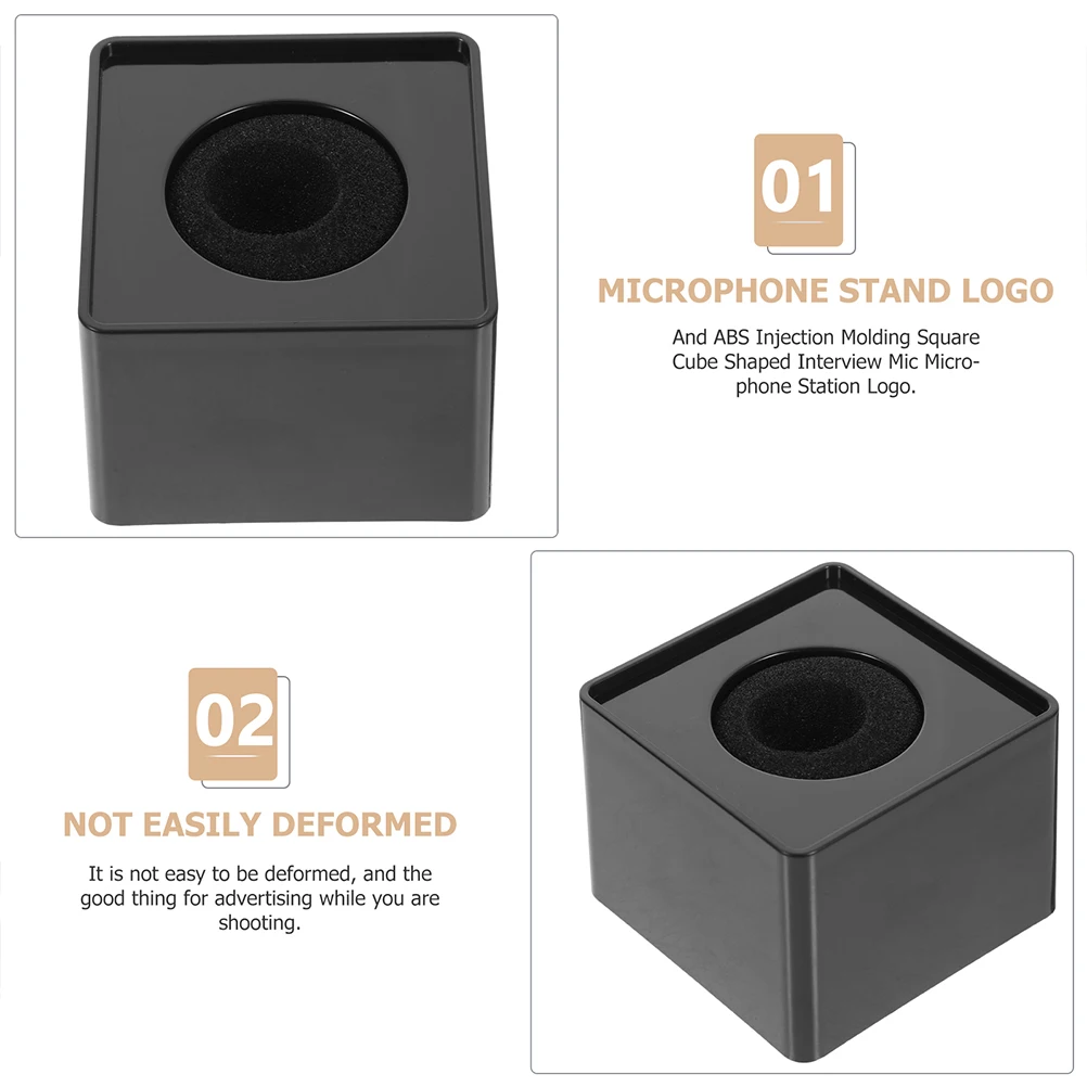 

4pcs ABS Microphone Label Stands Mic Flag Cube Flag Station Compatible Interview Audio Solutions