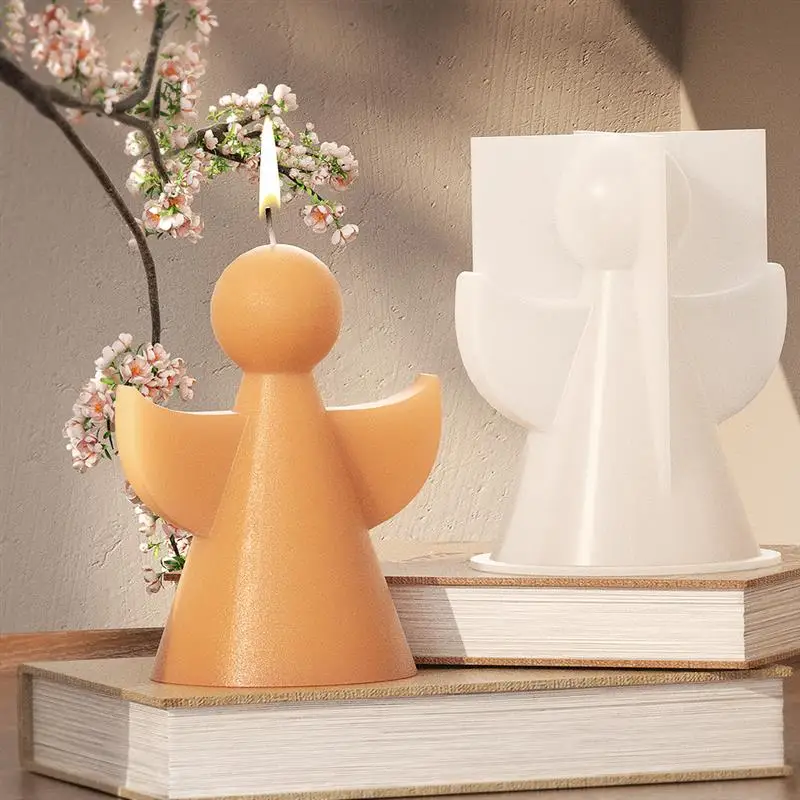 3D anioł silikonowe formy do świec DIY geometryczne ręcznie robione aromaterapia pachnące formy do mydła DIY formy z żywicy gipsowej Home Decor
