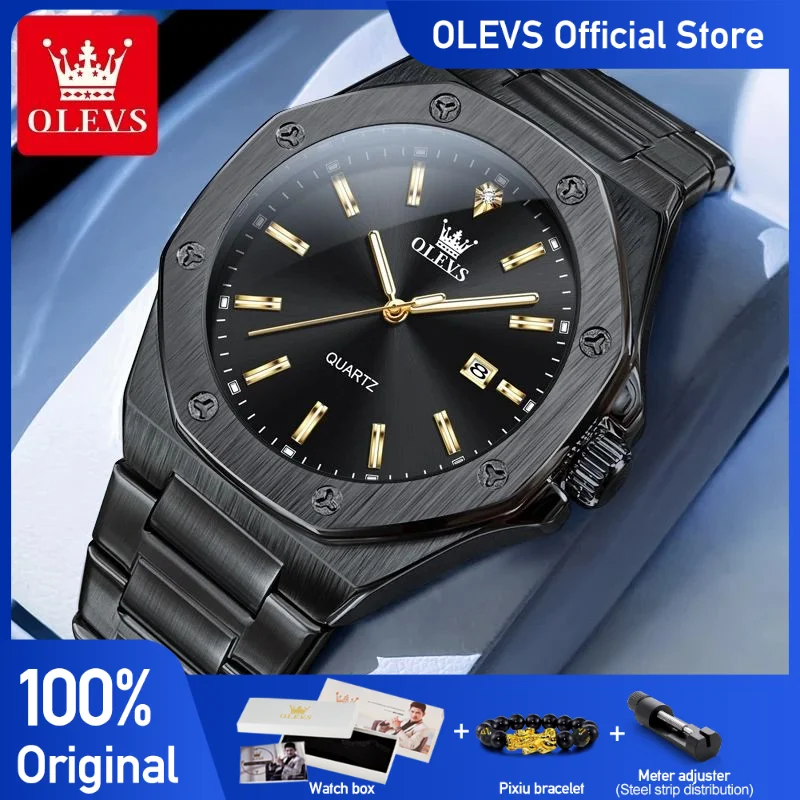 OLEVS 3613 Watches For Men Multifunctional Chronograph Wristwatch Original Waterproof Luminous Quartz Automatic Watch Reloj