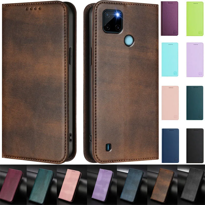 

High-quality RealmeC21y Magnetic Case For Realme C21Y C 21Y Capa Leather Flip Stand Wallet Book Case For Realme C21Y Phone Back