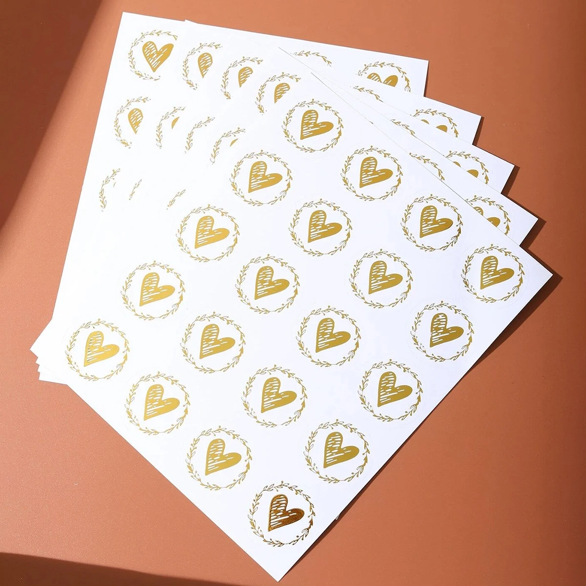 100/200PC Clear Bronzing Heart Stickers Colorful Wedding Invitation Gift Sealing Label Birthday Party Gathering Gift DIY Sticker