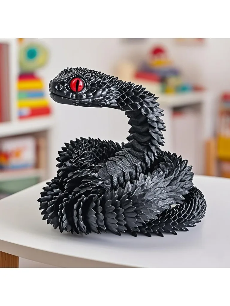 Serpent articulé de bureau imprimé en 3D, objets de collection, modèle serpent créatif, jouets sensoriels, ornement de bureau, jouets imprimés en 3D