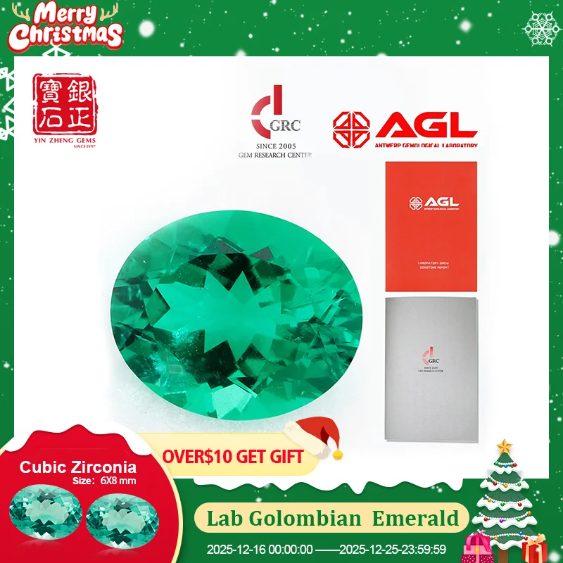 

YinZheng Loose Stone Colombian Emerald Hydrothermal Lab Emerald Oval With Certificates Can Be Provided Lab Colombian Emerald