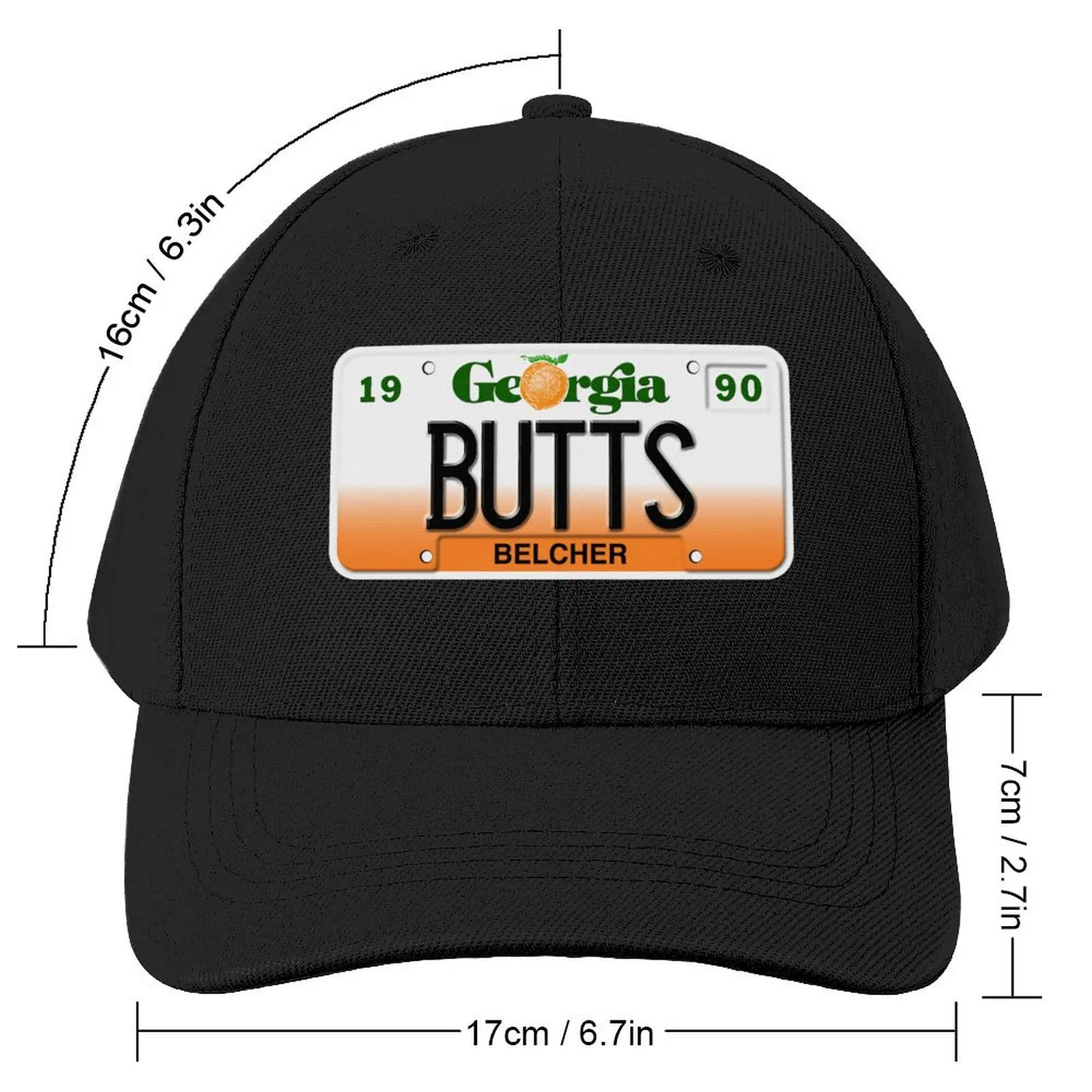 Georgia License Plate - BUTTS front Baseball Cap foam party Hat Hat Man For The Sun Girl Men's