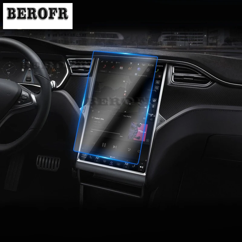 Car GPS navigation film LCD screen Tempered glass protective film Anti-scratch decoration 17 Inch For Tesla Model S 2014-2019