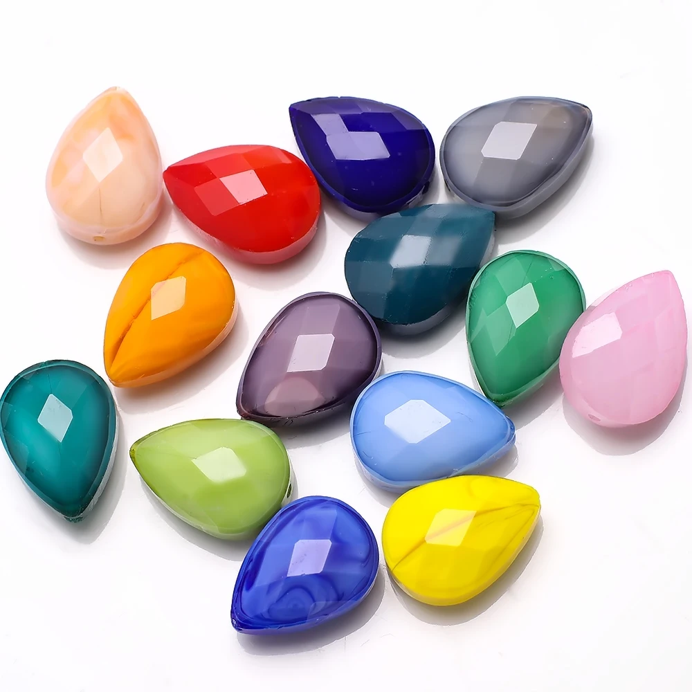 10 Pcs 13x18mm Lampwork Porcelain Glass Teardrop Crystal Pendant Jewelry DIY Making Charms Handmade Necklace Earing Accessories