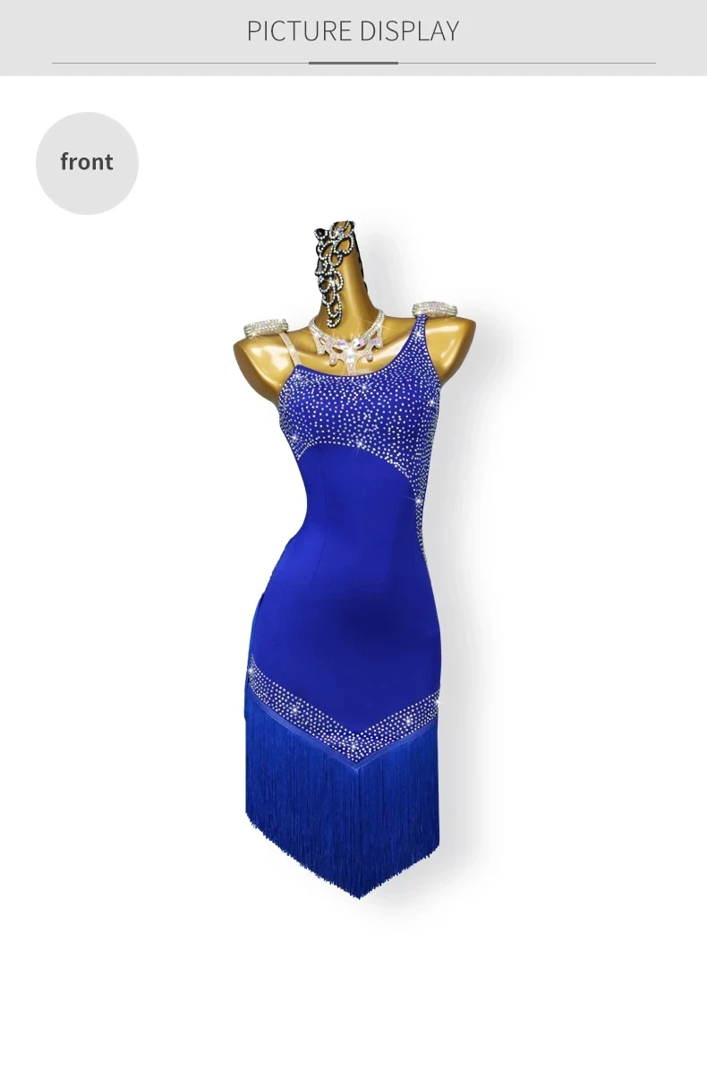 Lateinamerikanisches Tanzkleid für Mädchen 2026, Trainingskleidung, Damen-Abendanzug, Fransenrock, Kostüm für Abschlussbälle, Partys, Samba, Sport, Ballsaal, Bühne – Detail 6