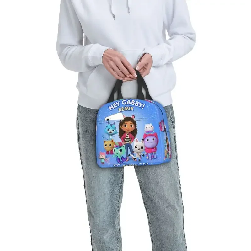 Gabby Mercat borsa termica per il pranzo borsa per il pranzo da donna Gabbys Dollhouse borsa per il pranzo portatile per bambini scuola per bambini