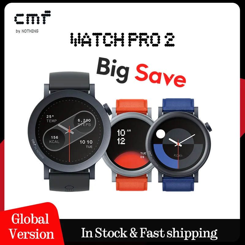 عرض ساخن ساعة CMF Pro 2 1.32 بوصة AMOLED بلوتوث 5.3 BT مكالمات مع AI للحد من الضوضاء GPS ساعة ذكية CMF #1