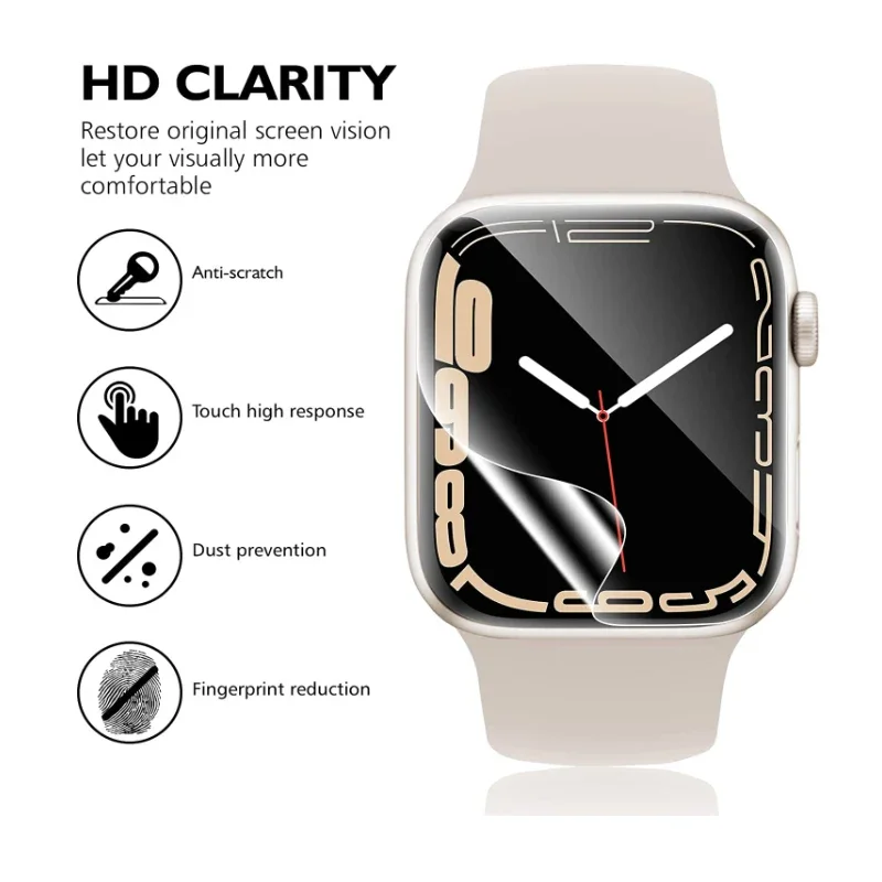 Screen Protector for Apple Watch Ultra Film 49mm 42mm 46mm 44mm 41mm 45mm 40mm Bubble Free HD Clear Film iWatch 10 9 8 7 6 5 SE