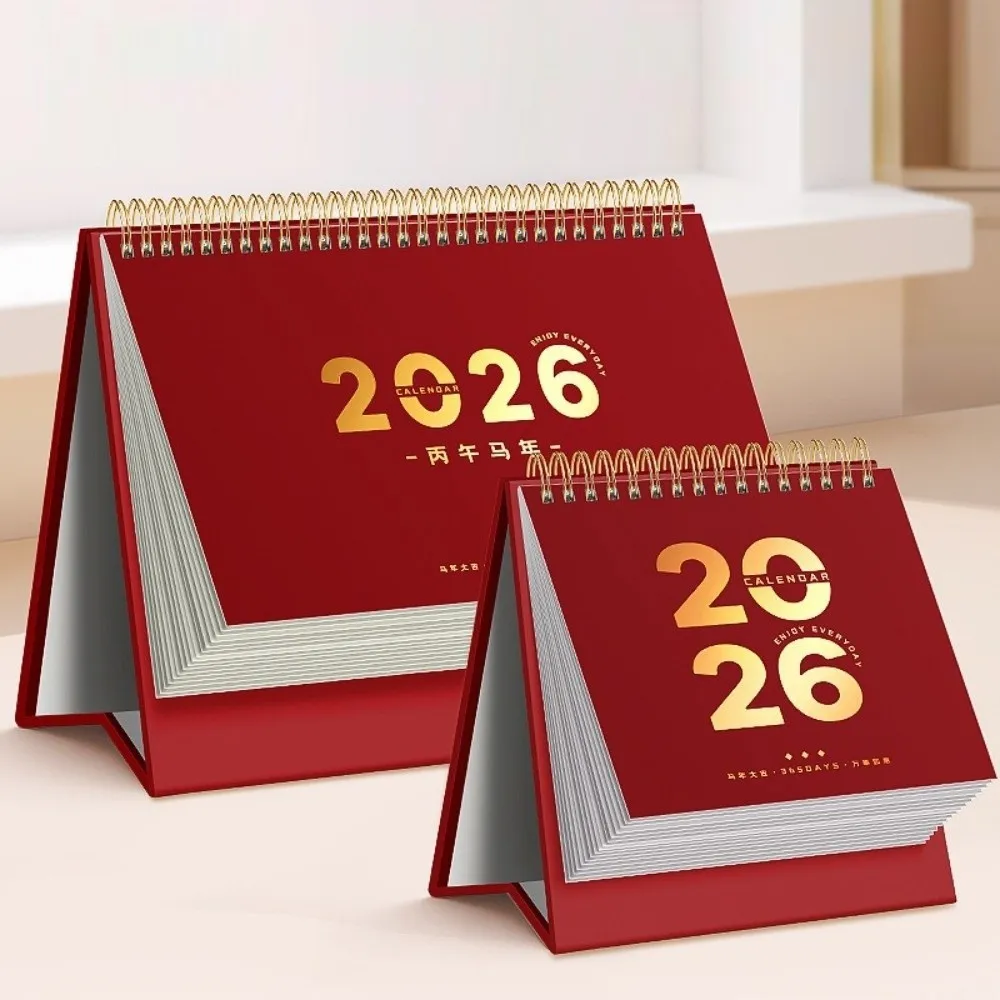 Standing 2026 Desktop Desk Calendar Time Management Foldable Table Calendar Thick Paper Academic Planner Table Decorations
