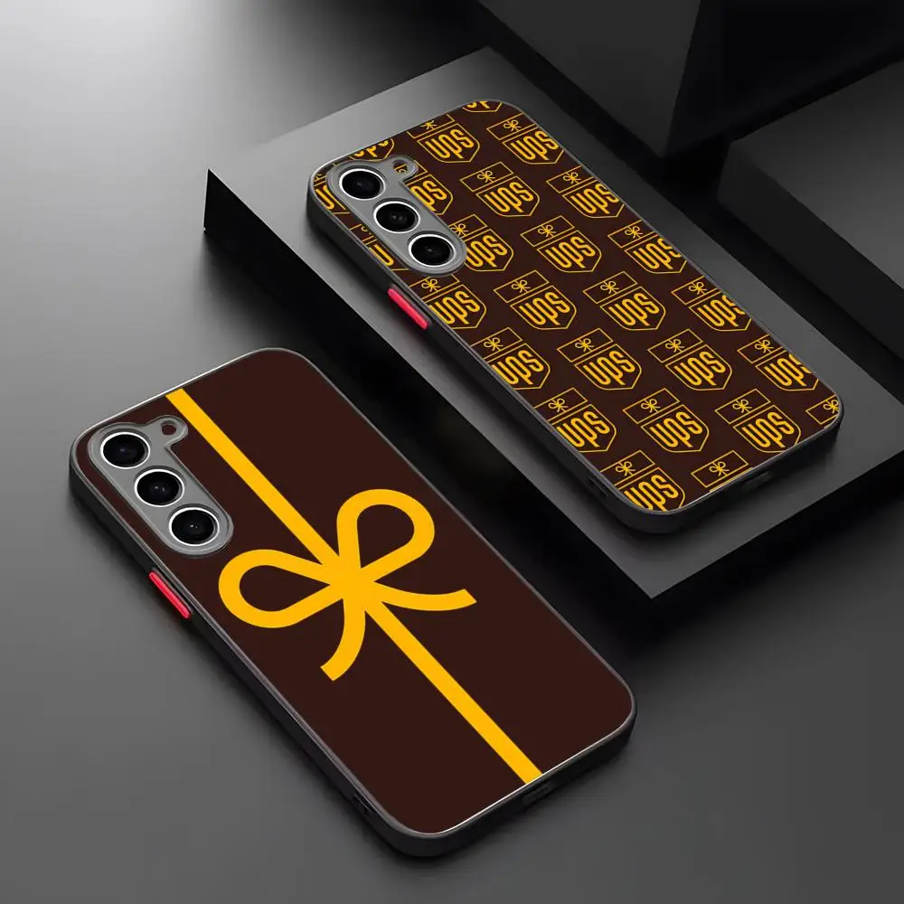 Чехол для телефона Express-United Parcel Service, матовый прозрачный для Samsung S21 S22 FE S23 S24 Plus S25 Ultra, задняя крышка