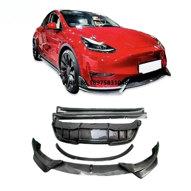 

For Model Y Carbon Fiber Body Kit ADR Style Front Lip Spoiler Rear Diffuser Side Skirts Aero CAR BODY Kit