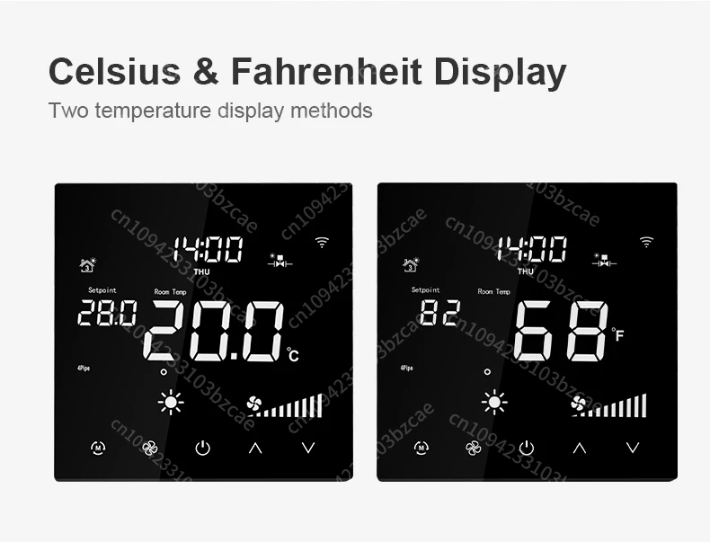 コンフォーターワイヤレスルーム低温上限24V ModbusウィンドウエアコンデジタルHVACリモート深センAIスマートサーモスタット