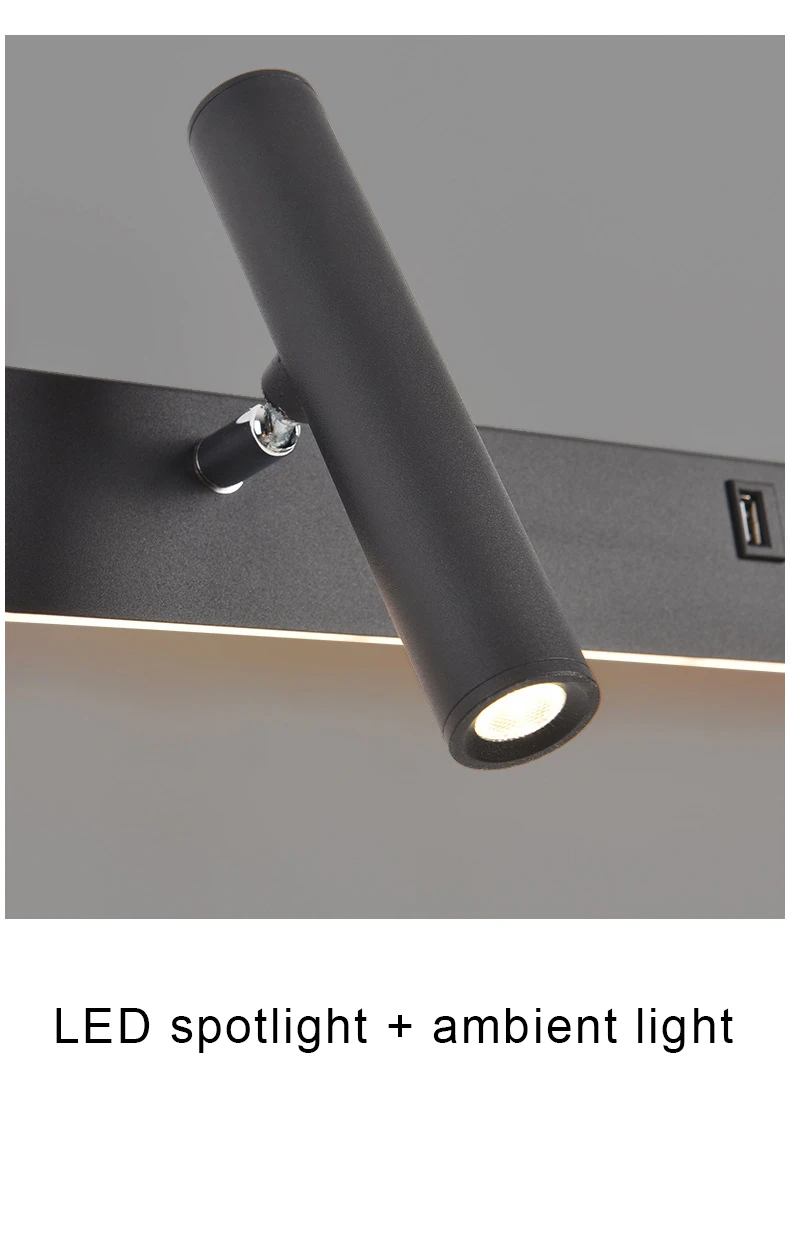Bedside Reading Wall Lamp Nordic Modern LED Wall Light With Switch USB Indoor Lighting Room Decor For Bedroom Living Room Sconce