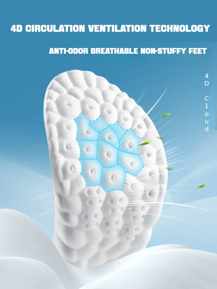1 pasang sol dalam sepatu lembut 4D, untuk kaki Plantar Fasciitis Sol dalam penopang ortopedi sisipan olahraga peredam kejut bantalan sepatu