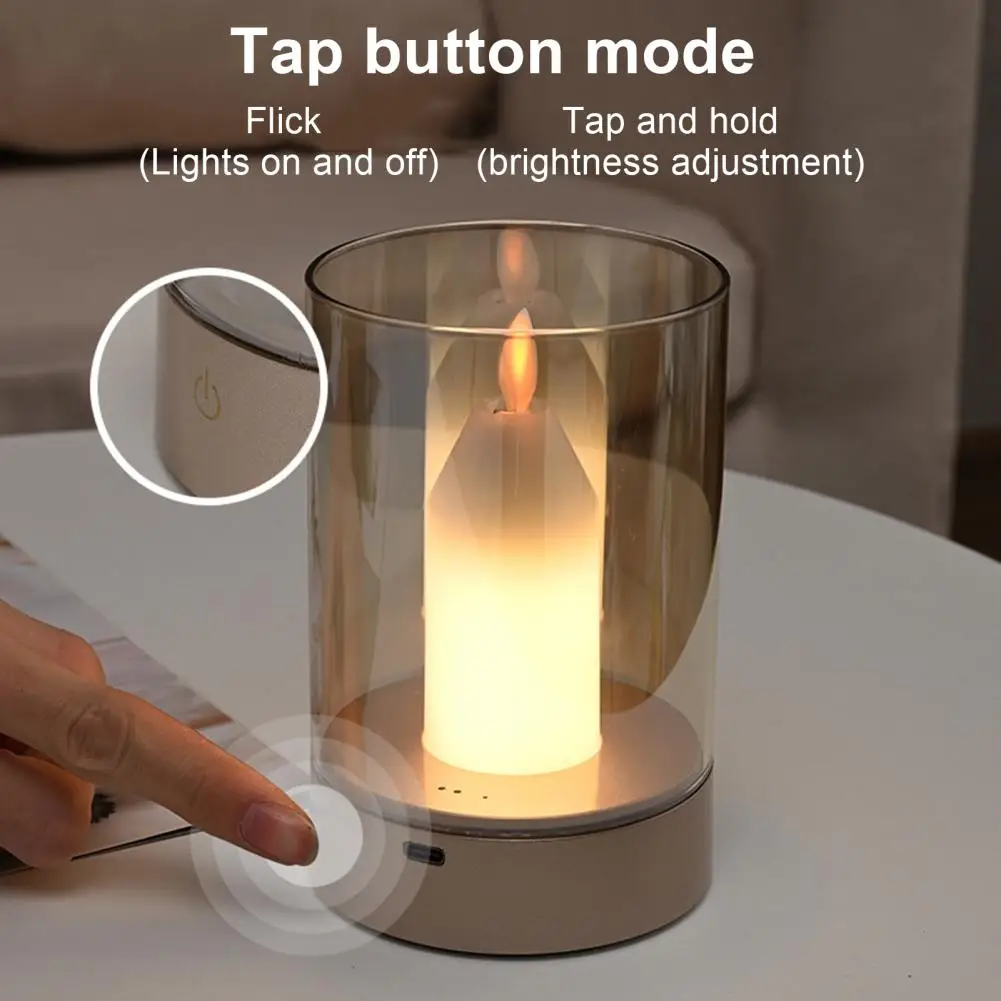 LED Night Light with Gesture Control Soft Glow Tea Light Candle Motion Sensor Bedside Lamp Simulation Candle Lamp Home Decor