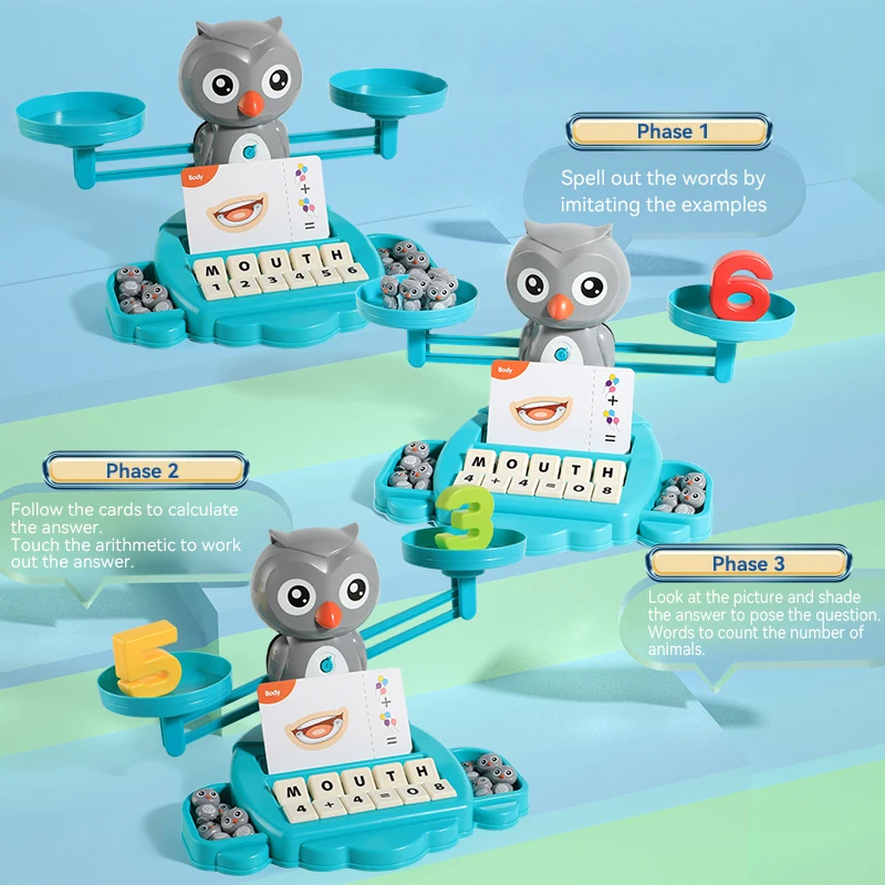 Poussin/hibou Balance Cool jouet mathématique pour enfants apprentissage éducatif Lion Balance échelle jouets apprentissage jeu de mathématiques jouet pour garçons filles