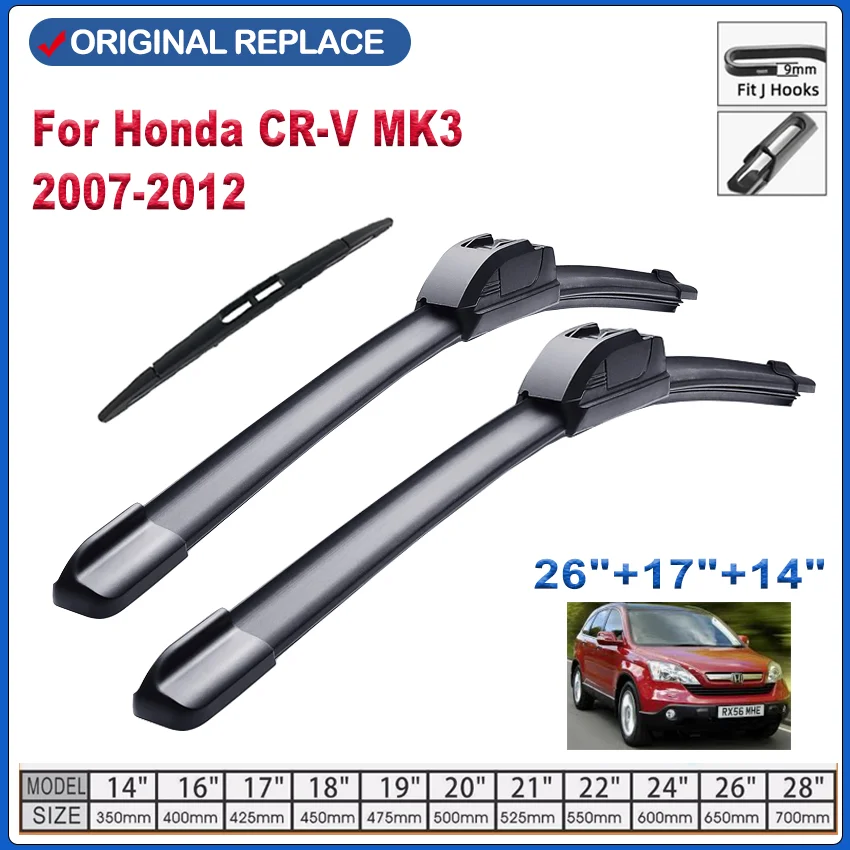 

Car Wiper Blades For Honda CR-V MK3 2007-2012 Windscreen Wipers 26"+17" Auto Accessories fit