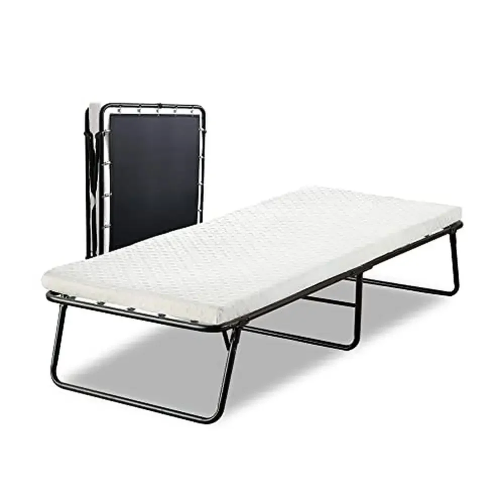 Portable Folding Guest Bed 14” Memory Foam Mattress on Sturdy Metal Frame Easy Storage and Versatile Use