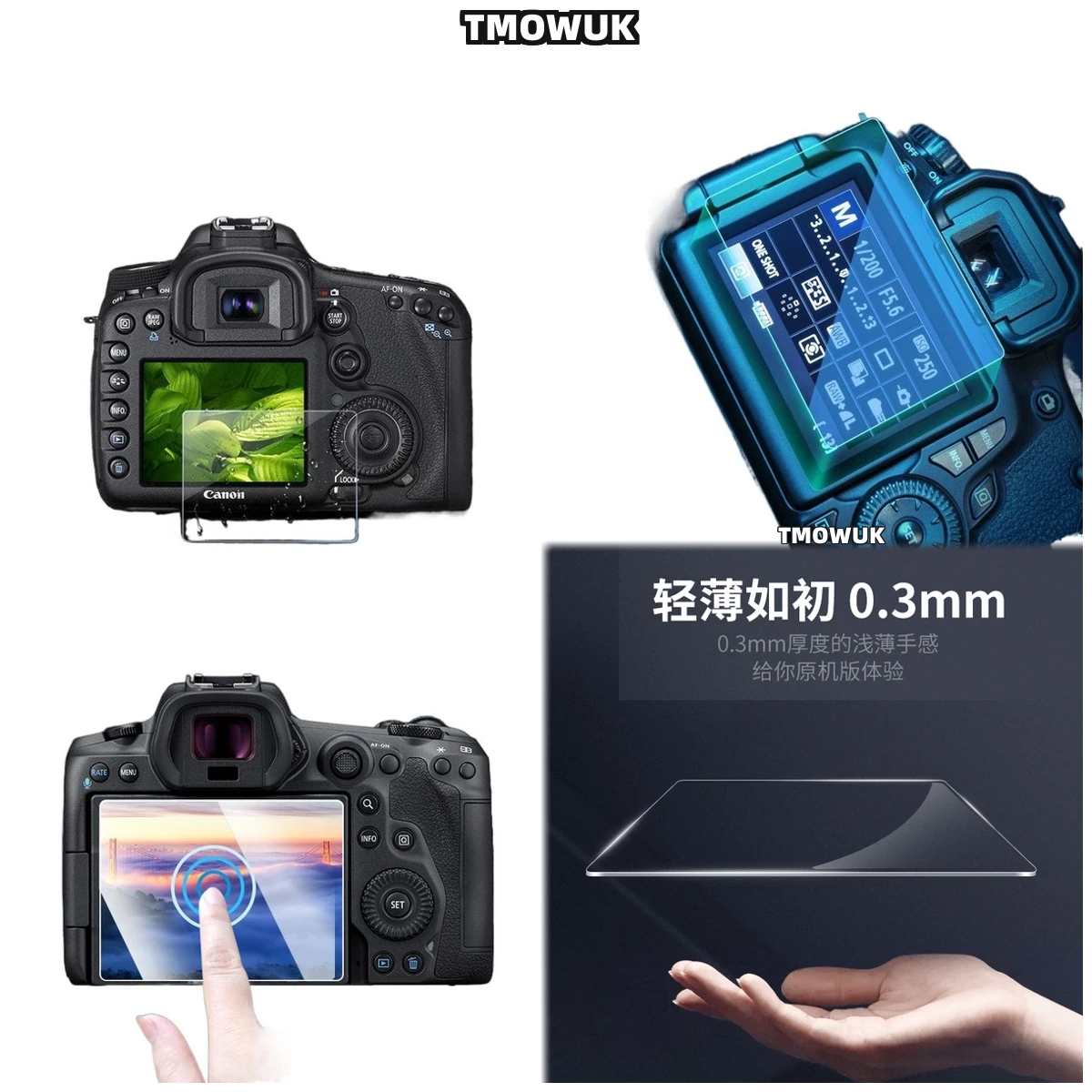 

For Canon 200D 200DII Tempered Glass Screen Protector 9H Hardness HD Clear Anti-Scratch Dust-Proof Film