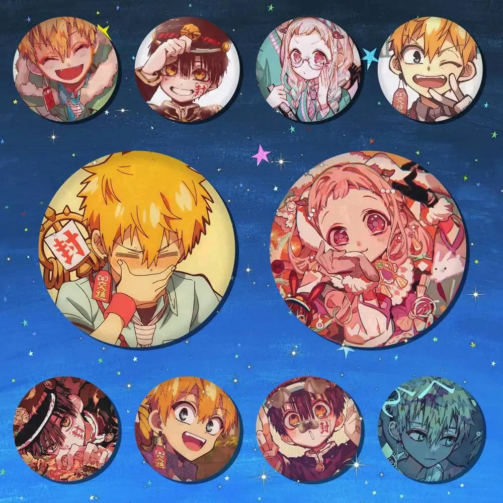 A-k-Kou H-Hanako Kun Yashiro Cartoon Round Brooches On Backpack Jacket Acrylic Button Pins Collection Gifts