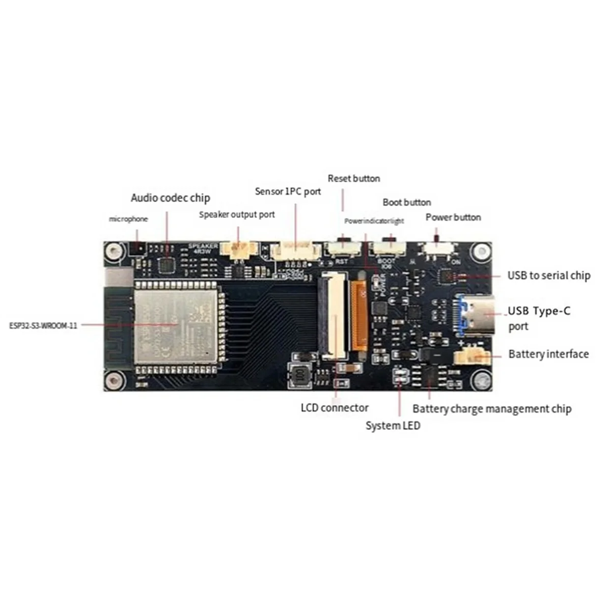 SEMOIC ESP32-S3 開発ボード 3.13 インチ カラー LCD AI DeepSeek チャット ロボット WIFI & Bluetooth 376x960 16.7M