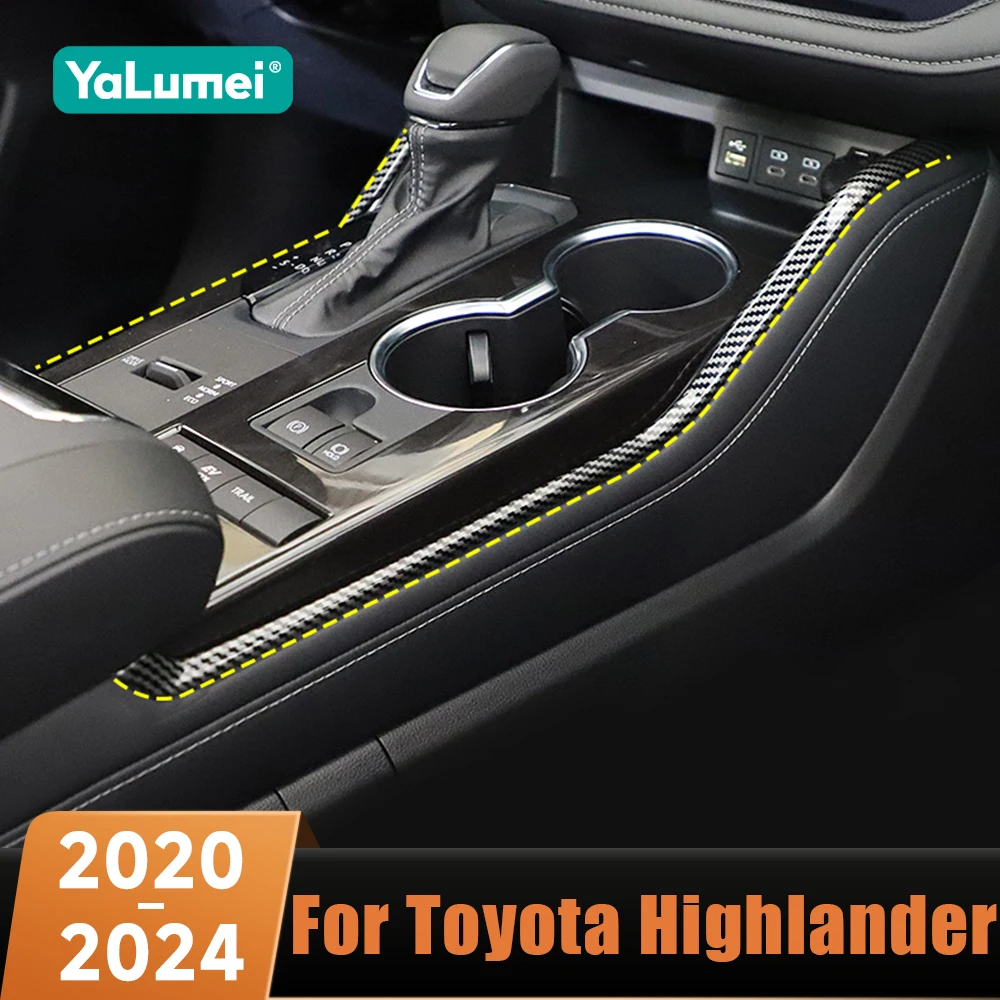 

Car Control Gear Shift Panel Decoration Trim Strip Accessories For Toyota Highlander XU70 Kluger 2020 2021 2022 2023 2024 Hybrid