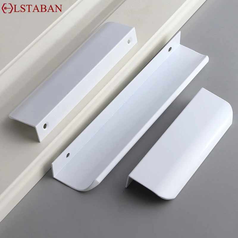Modern Simple White Long Cabinet Handle Kitchen Cupboard Furniture Length Door Handle  Wardrobe Closet Hardware Drawer Pull Knob