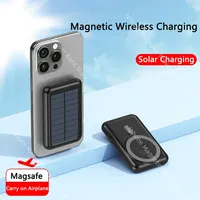 20000mAh Magsafe Power Bank Magnetic Wireless Solar Poverbank for IPhone Huawei Samsung Xiaomi Solar Charging Portable Powerbank