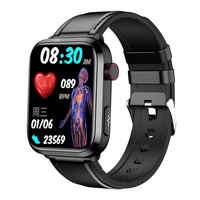 ECG HRV-Ai Medical Diagnosis Non-Invasive Glucose Uric Acid Blood Lipid Monitoring SOS BT Call Smart Watch ET210